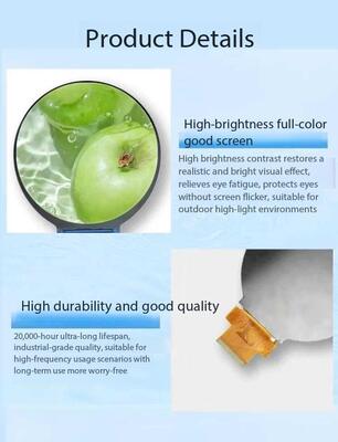 2.76 Inch Round TFT Display with 480(RGB)x480 Resolution and 3SPI+18RGB Interface Circular TFT LCD Screen for Medical Equipment